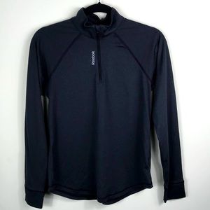 Reebok Women's Small SpeedWick 1/4 Zip Pullover Activewear Long Sleeve Top Gray